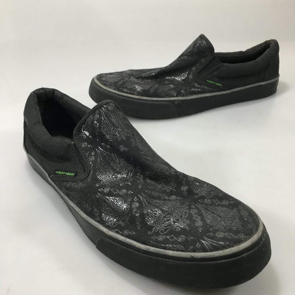 Tony Hawk 13 M Black Switch Canvas Slip-On Skate Shoes Sneakers